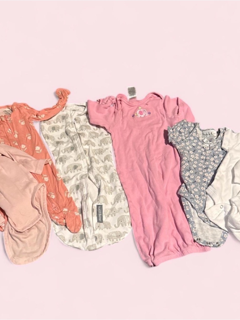 Neeborn Swadfle and Pink Baby Gown Nighties - Unbranded Soft Cotton Kids Pajamas